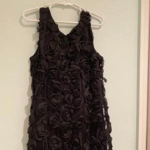 Elisa B Children's Black Rose Dress - Size 8